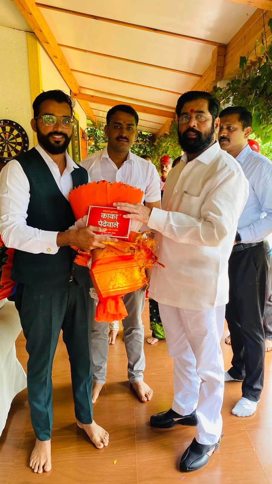 Celebrity visiting Kaka Pedhewale